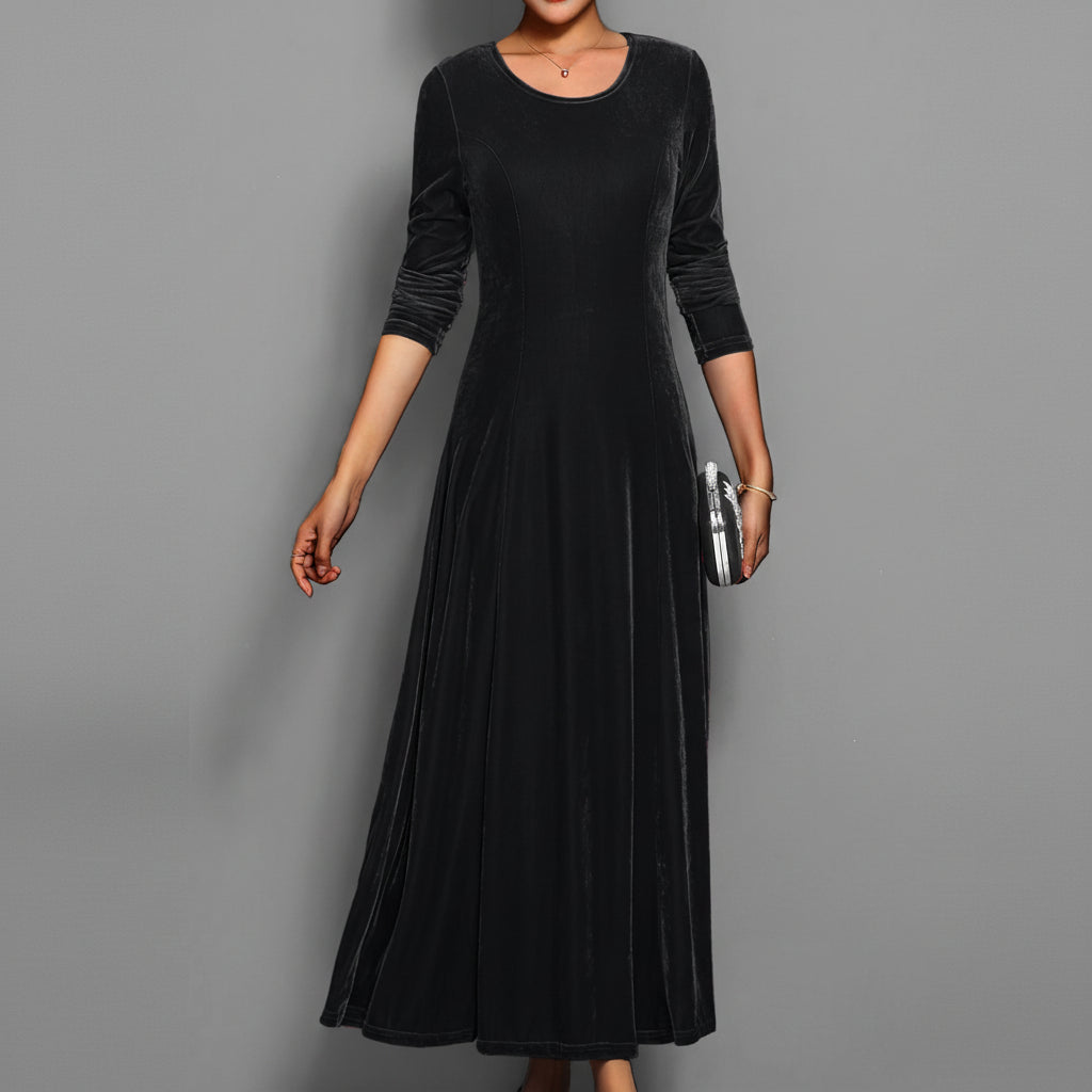 Sukienka Midi Damska Długim Rękawem Wesele Okazje Formalne