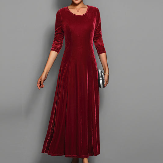 Sukienka Midi Damska Długim Rękawem Wesele Okazje Formalne