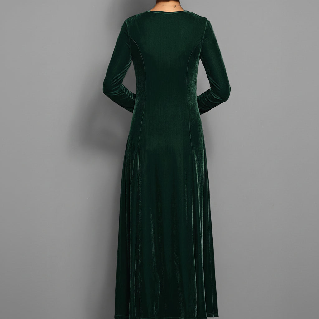 Sukienka Midi Damska Długim Rękawem Wesele Okazje Formalne