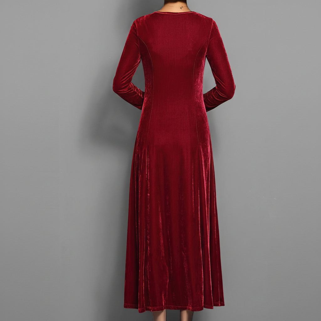 Sukienka Midi Damska Długim Rękawem Wesele Okazje Formalne