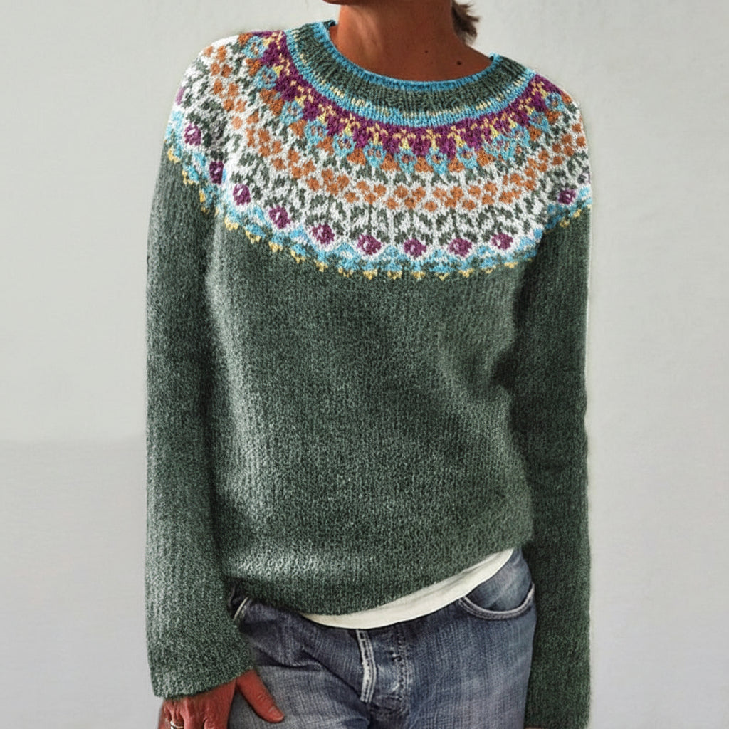 Sweter Damski Kaszmirowy Długim Rękawem Stylu Vintage