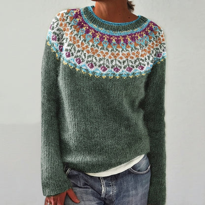 Sweter Damski Kaszmirowy Długim Rękawem Stylu Vintage