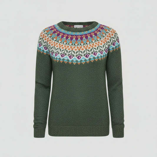 Sweter Damski Kaszmirowy Długim Rękawem Stylu Vintage