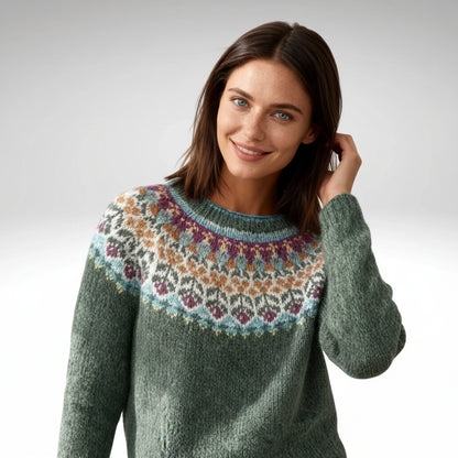 Sweter Damski Kaszmirowy Długim Rękawem Stylu Vintage