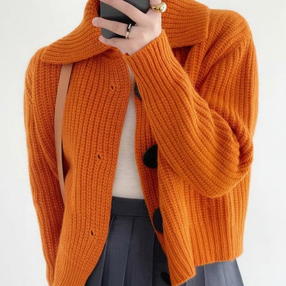 Damski Dzianinowy Kardigan Krótki Oversize