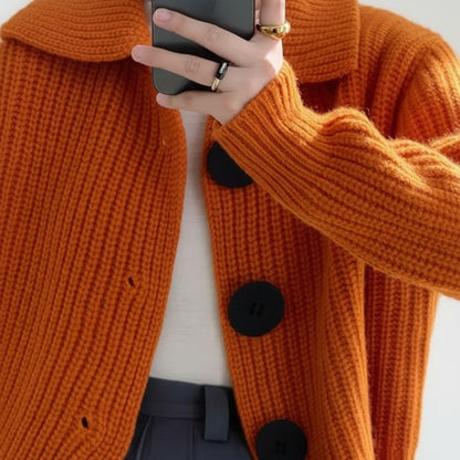 Damski Dzianinowy Kardigan Krótki Oversize