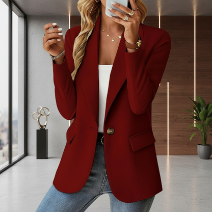 Damska Lekka Marynarka Jednoprzyciskowa Elegancka