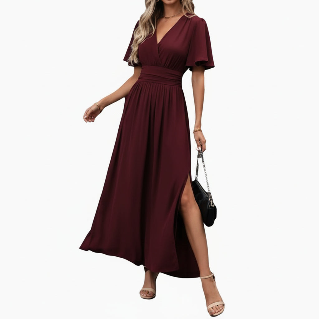 Damska Letnia Koktajlowa Suknia Ślubna Zawinąć Midi