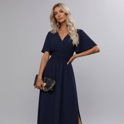 Damska Letnia Koktajlowa Suknia Ślubna Zawinąć Midi