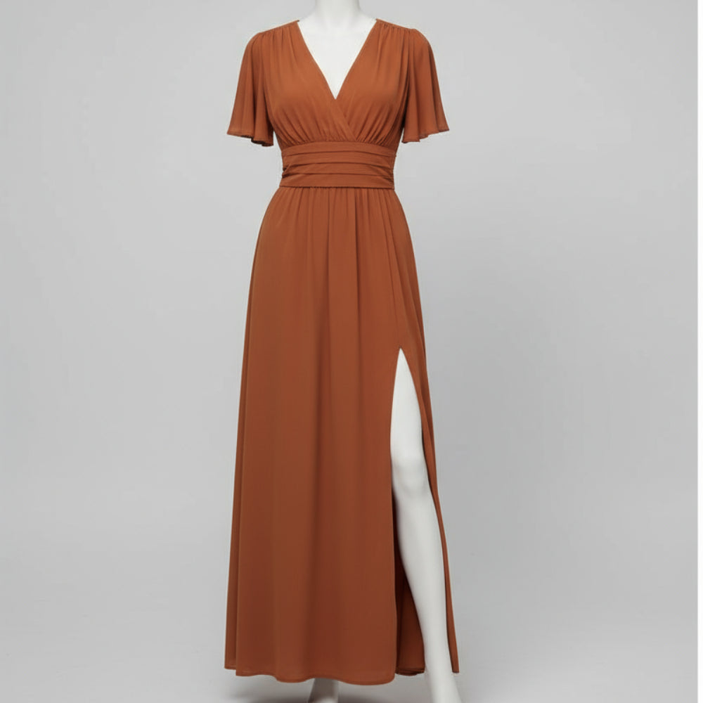 Damska Letnia Koktajlowa Suknia Ślubna Zawinąć Midi