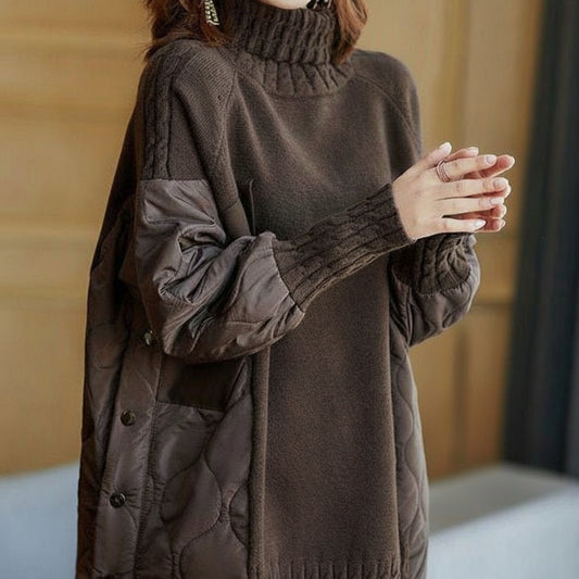 Damski Oversize Dzianinowy Sweter Długi