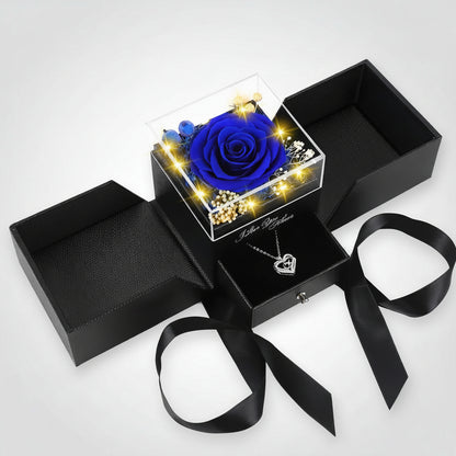 Wieczne Róże Pudełku LED Naszyjnikiem Kocham Cię