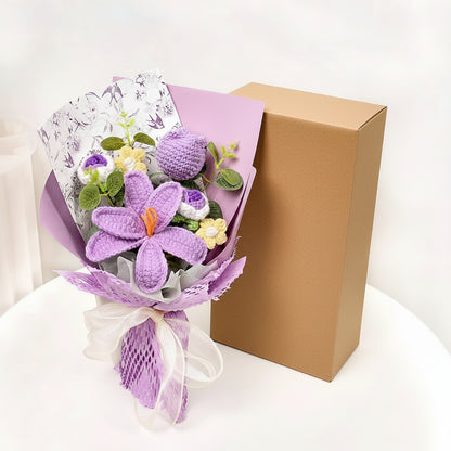 Bukiet Kwiatów Szydełkowych Dekoracyjny Prezentowy