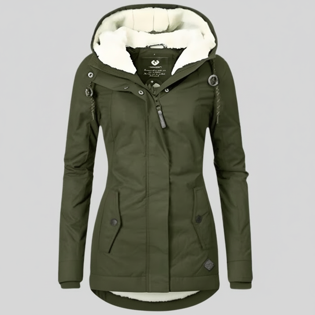 Damska Ocieplana Parka Kurtka Długi Lekki Oversize