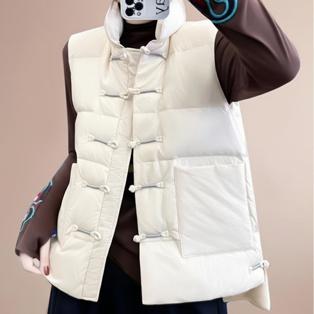 Damska Pikowana Puffer Kamizelka Lekka Oversize