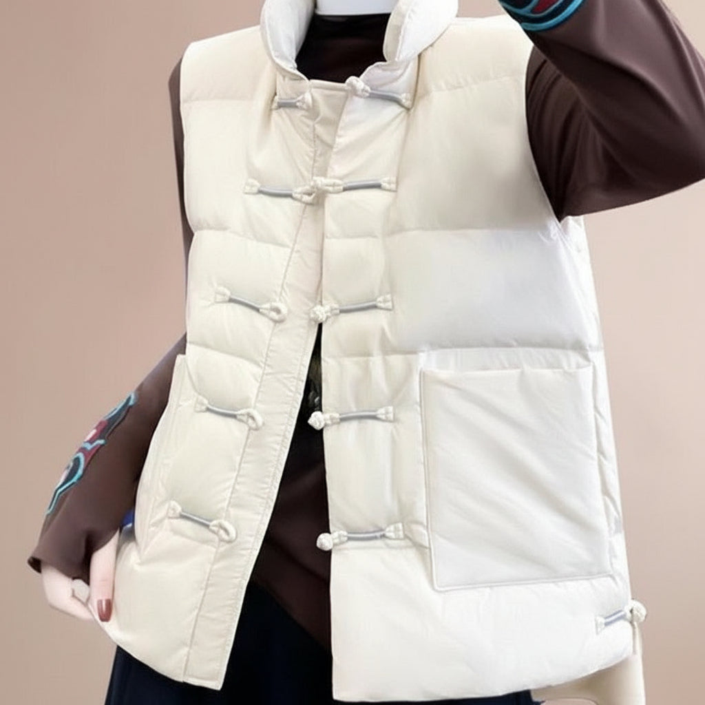 Damska Pikowana Puffer Kamizelka Lekka Oversize