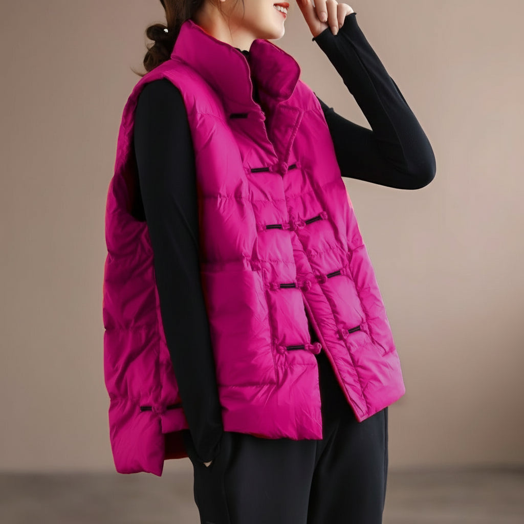 Damska Pikowana Puffer Kamizelka Lekka Oversize