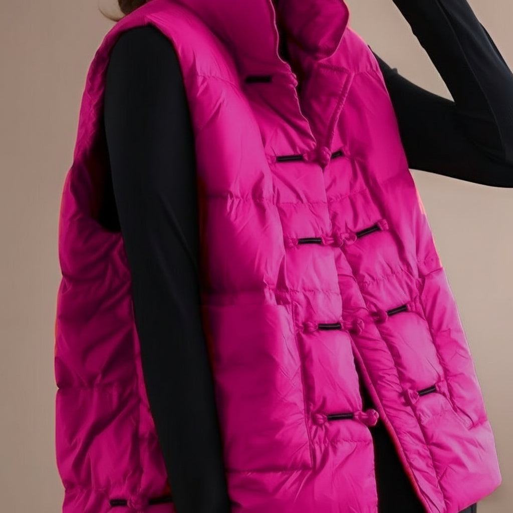 Damska Pikowana Puffer Kamizelka Lekka Oversize