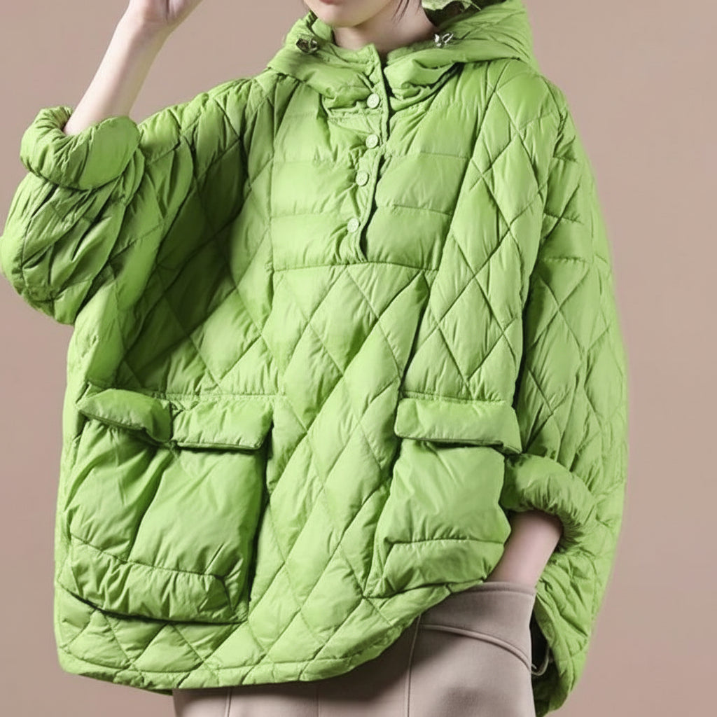 Damska Pikowana Kurtka Puffer Krótka Oversize