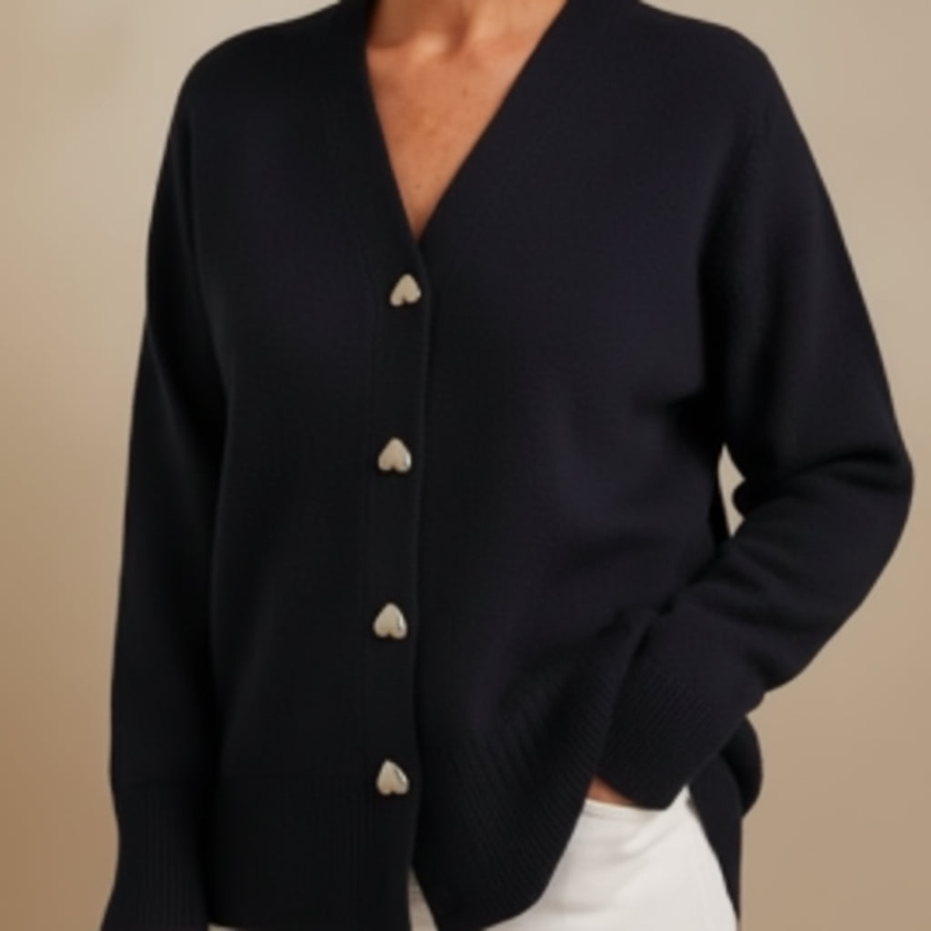 Damski Dzianinowy Kardigan Sweter Klasyczny Elegancki