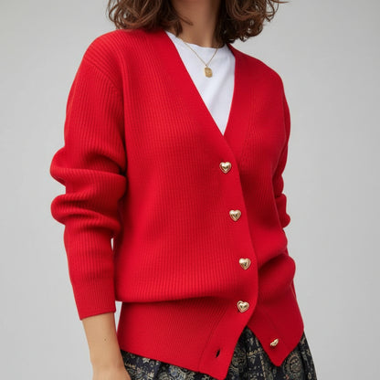 Damski Dzianinowy Kardigan Sweter Klasyczny Elegancki