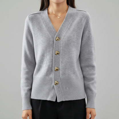 Damski Dzianinowy Kardigan Sweter Klasyczny Elegancki