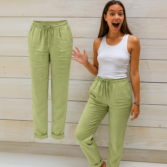 Wygodne Spodnie Damskie Stylu Casual Elastycznym Pasem