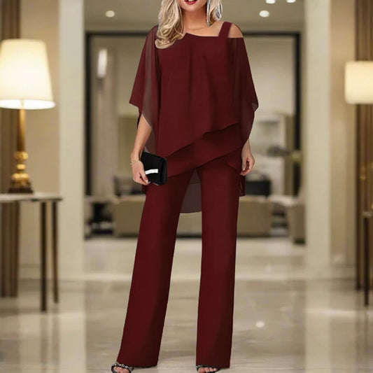 Zestaw Damski Chiffon Asymetrycznym Krójem