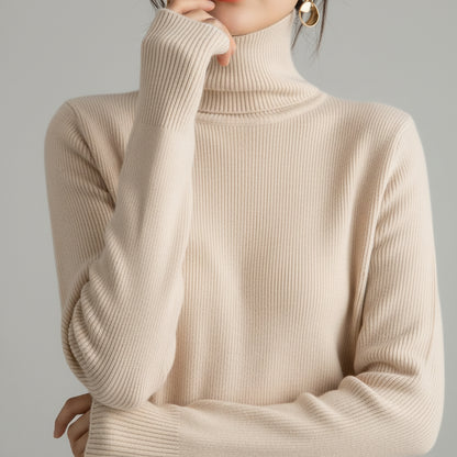 Damski Dzianinowy Sweter Golf Miękki Ciepły Oversize