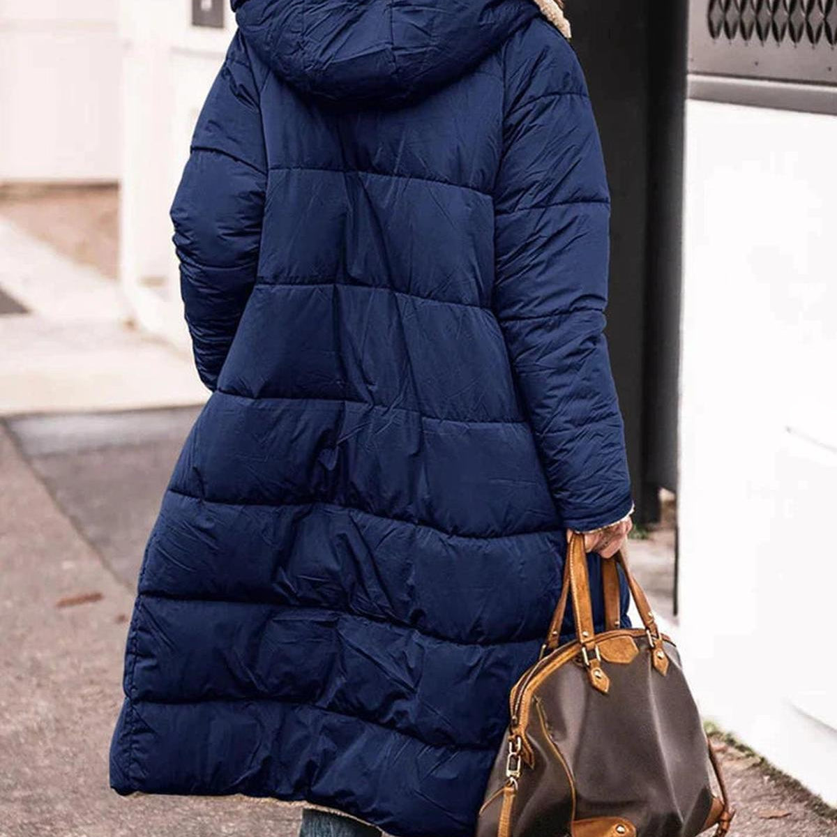 Damska Długa Puffer Kurtka Ciepła Oversize Zimowa