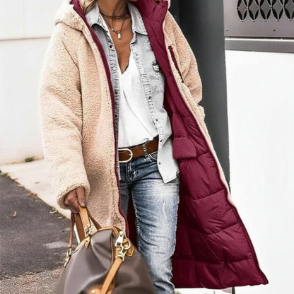 Damska Długa Puffer Kurtka Ciepła Oversize Zimowa