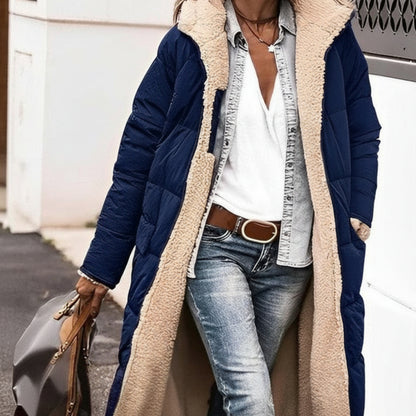 Damska Długa Puffer Kurtka Ciepła Oversize Zimowa