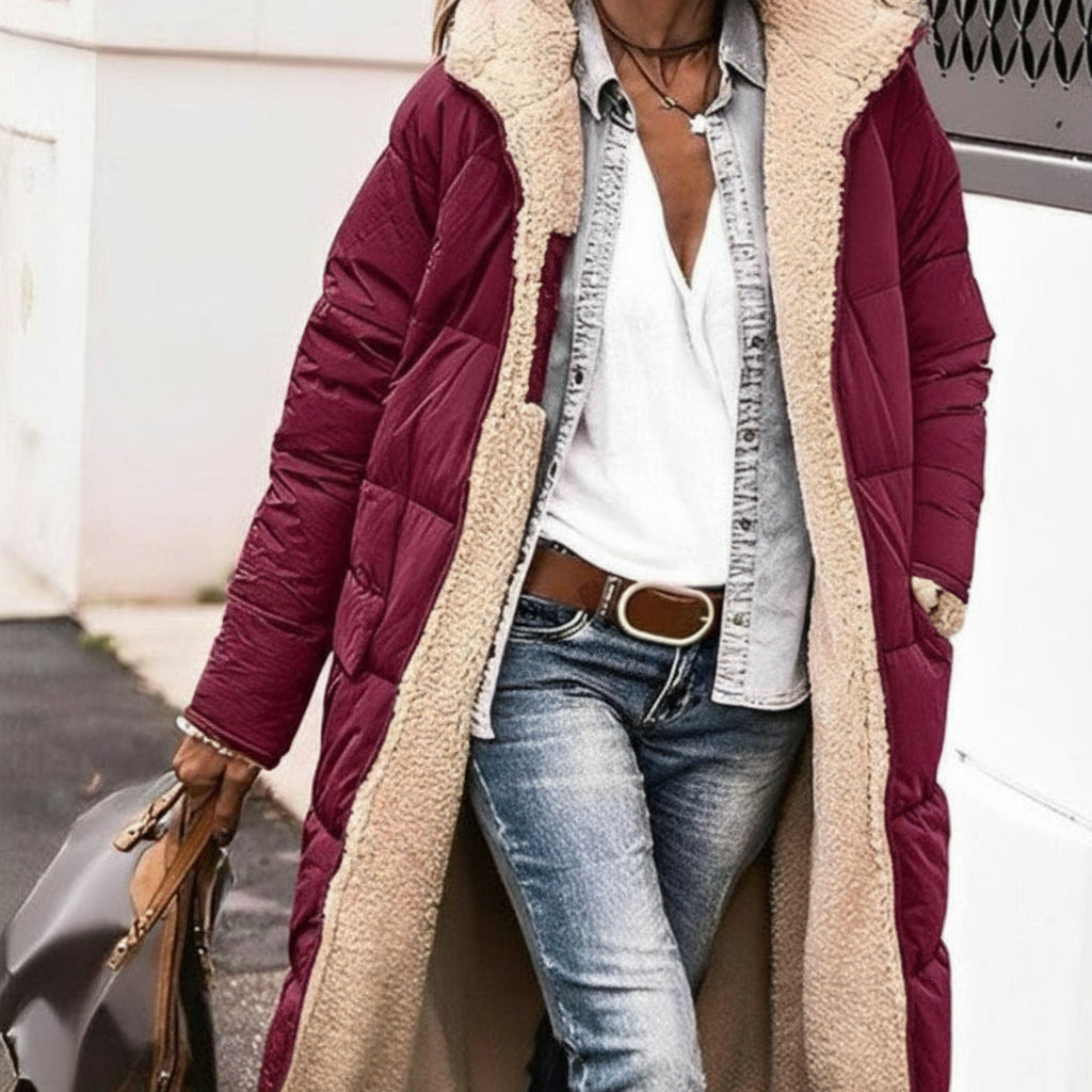 Damska Długa Puffer Kurtka Ciepła Oversize Zimowa