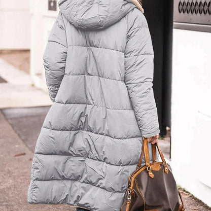 Damska Długa Puffer Kurtka Ciepła Oversize Zimowa