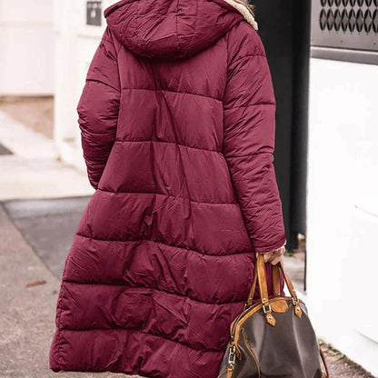 Damska Długa Puffer Kurtka Ciepła Oversize Zimowa