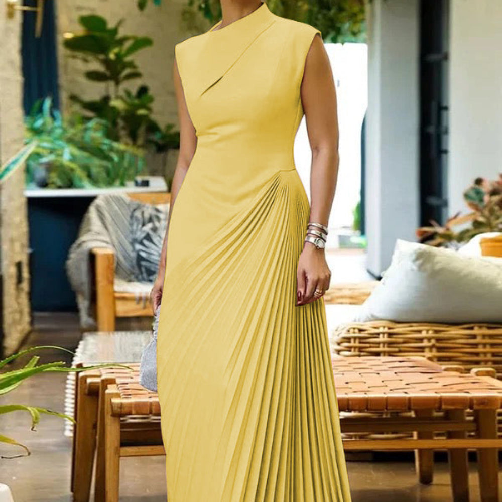 Suknia Ślubna Elegancka Sukienka Wieczorowa Plisowana Maxi