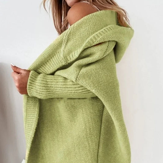 Damski Długi Sweter Kardigan Oversize Ciepły Miękki