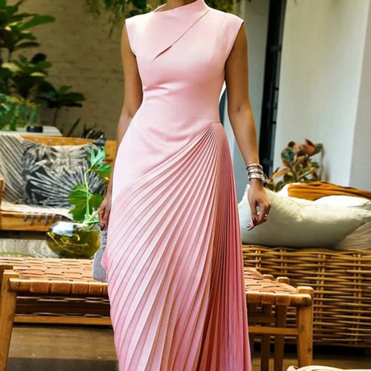 Suknia Ślubna Elegancka Sukienka Wieczorowa Plisowana Maxi