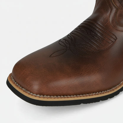 Buty Męskie Kowbojskie Długie Wygodne Skórzane Obuwie