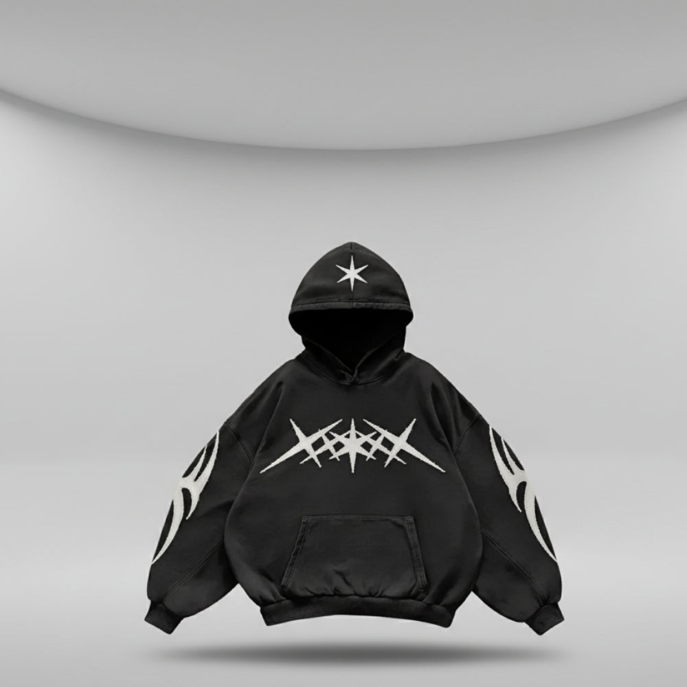 Damska Oversizowa Bluza Swetrowa Kapturem Długi Sweter