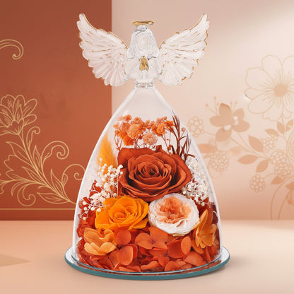 Wieczna Róża Szklanej Kulisie Aniołem Prezent Walentynki Rocznicę