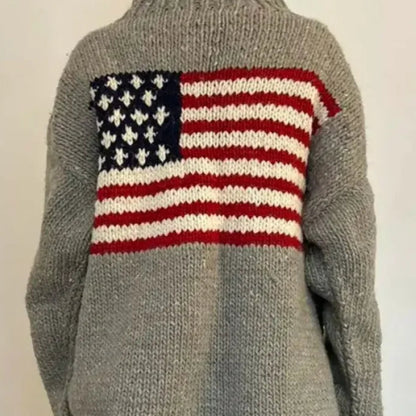 Damski Dzianinowy Sweter Golf Oversize Długi Krój