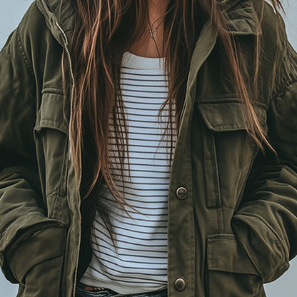 Damska Długa Kurtka Śniegowa Lekka Kapturem