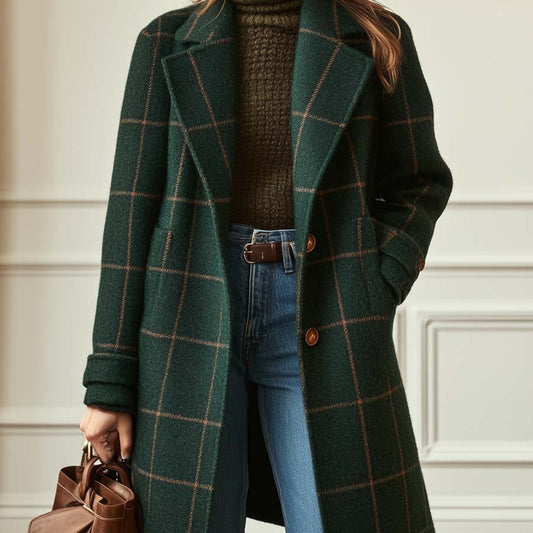 Płaszcz Damski Wełniany Coat Długi Elegancki Lekki