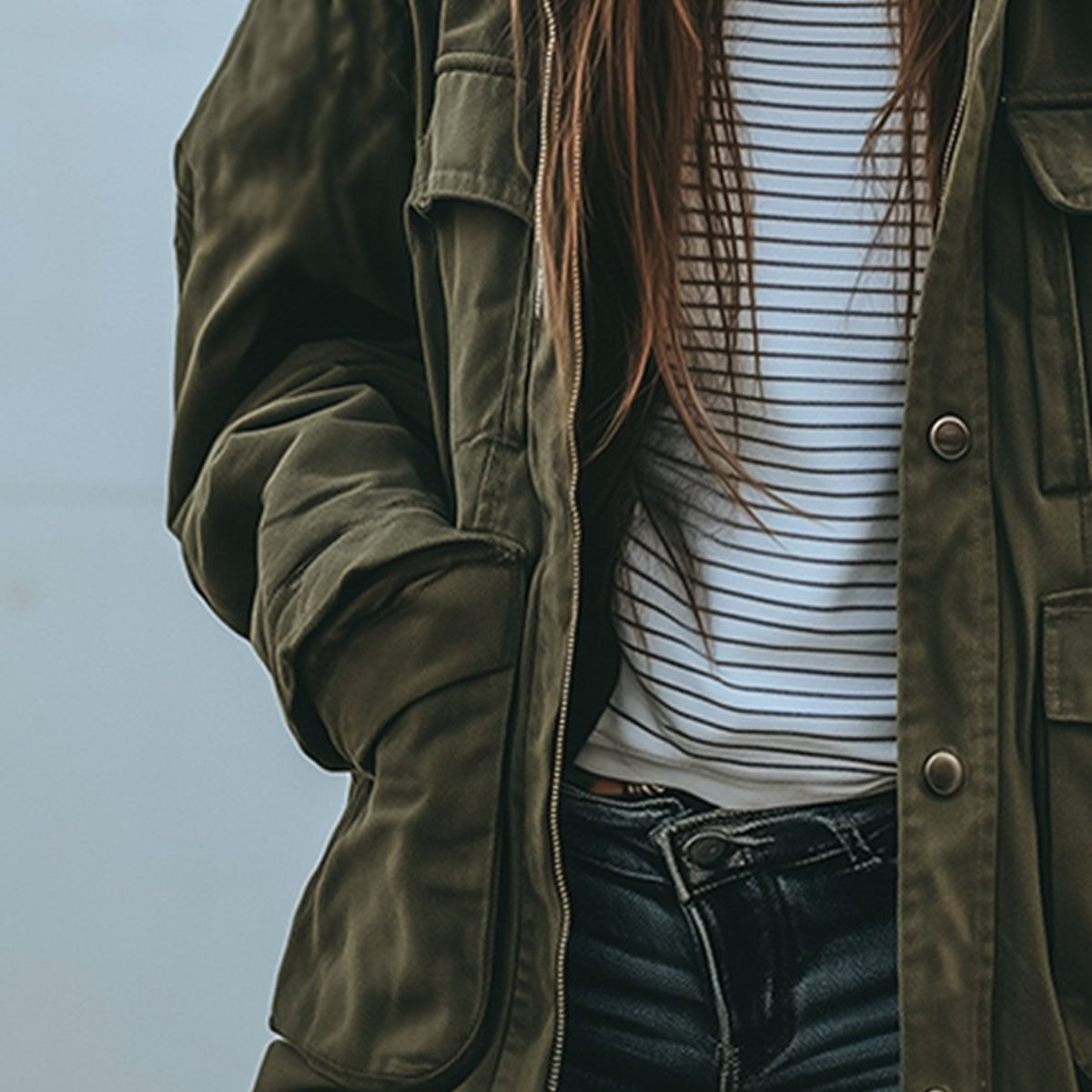 Damska Długa Kurtka Śniegowa Lekka Kapturem