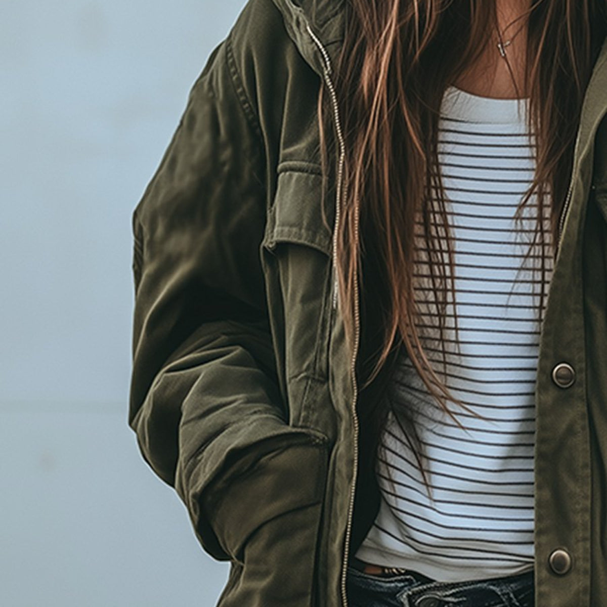 Damska Długa Kurtka Śniegowa Lekka Kapturem