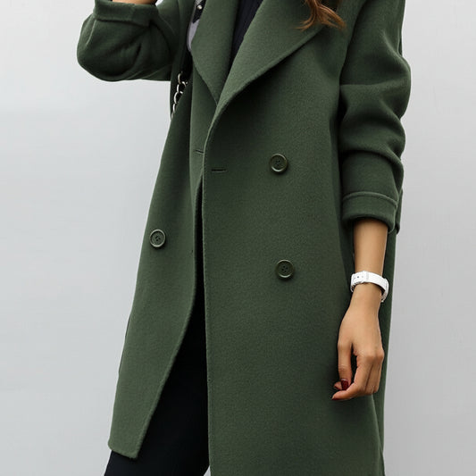 Damski Elegancki Trencz Długi Klasyczny Oversize