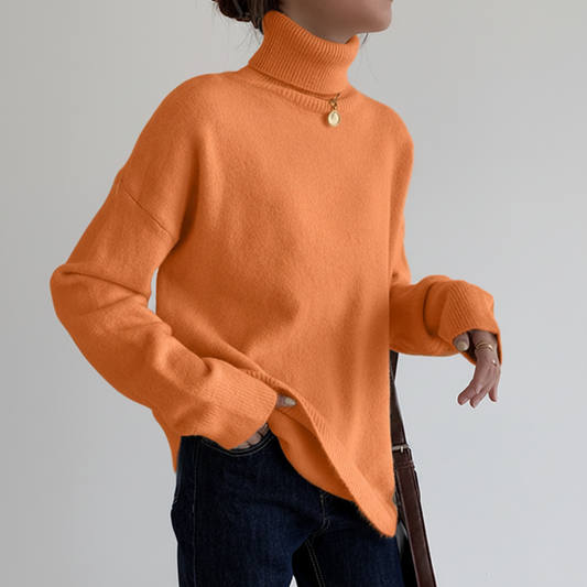 Damski Luźny sweter Golfem Oversize Dzień