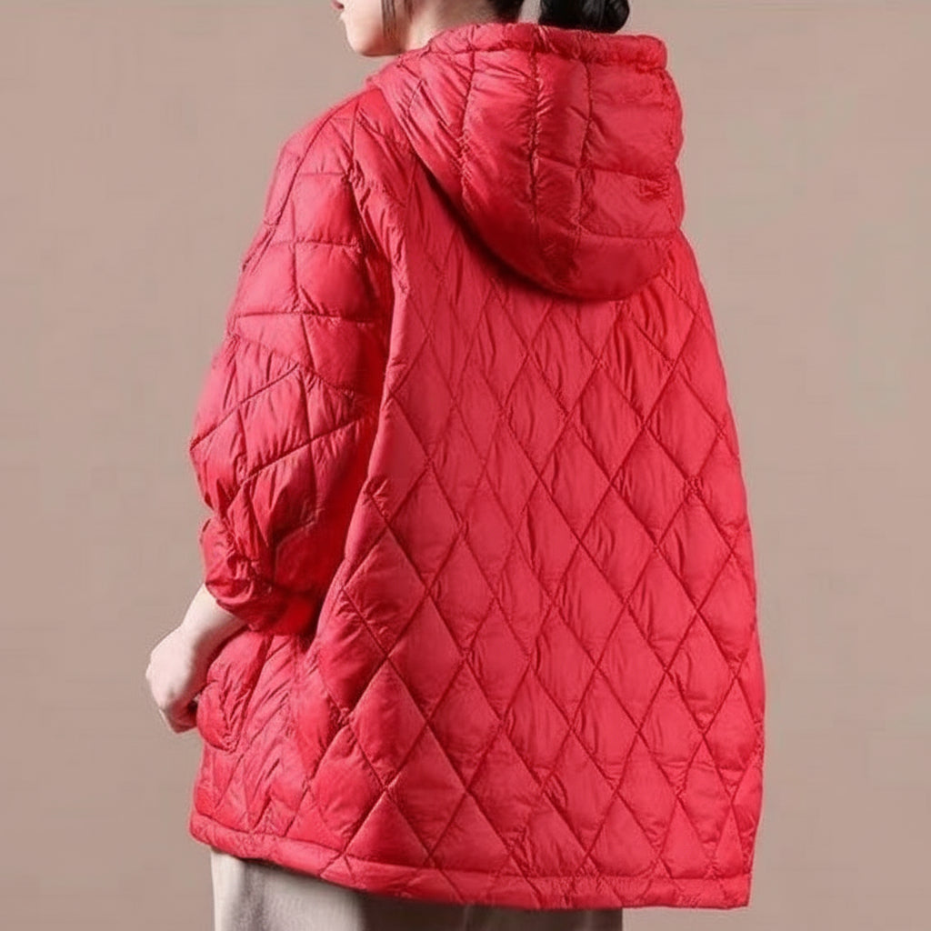 Damska Pikowana Kurtka Puffer Krótka Oversize