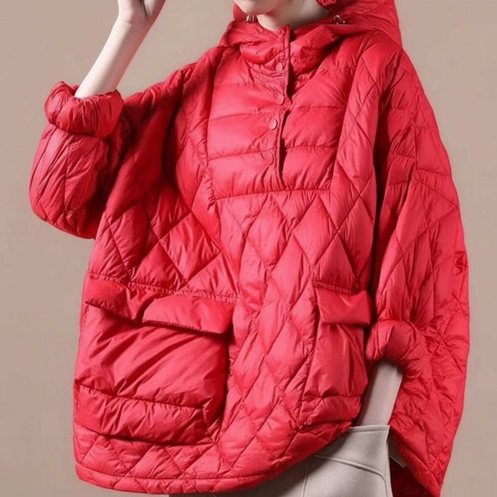 Damska Pikowana Kurtka Puffer Krótka Oversize